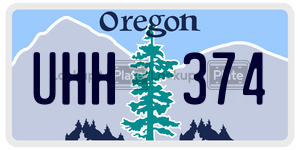 UHH374  license plate in OR