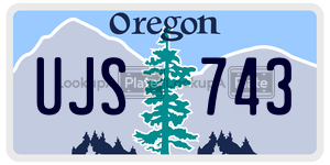 UJS743  license plate in OR