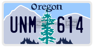 UNM614  license plate in OR