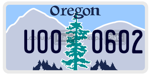 UO00602  license plate in OR