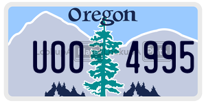 UO04995  license plate in OR