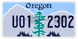 UO12302  license plate in OR
