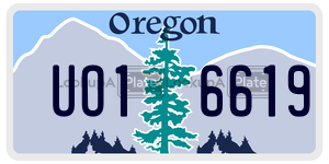 UO16619  license plate in OR