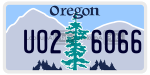 UO26066  license plate in OR