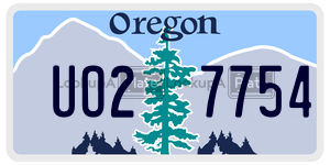 UO27754  license plate in OR