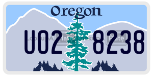 UO28238 license plate in Oregon