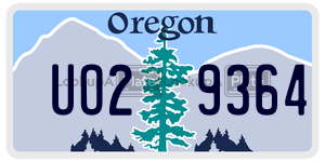 UO29364  license plate in OR