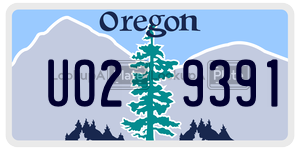 UO29391  license plate in OR