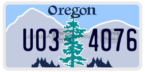 UO34076  license plate in OR