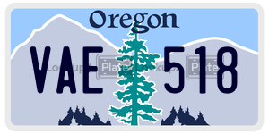 VAE518  license plate in OR