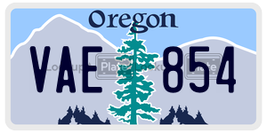 VAE854  license plate in OR