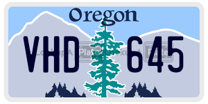 VHD645  license plate in OR