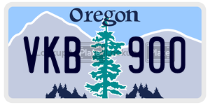 VKB900  license plate in OR