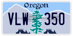 VLW350  license plate in OR