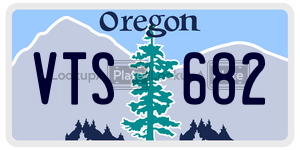 VTS682 license plate in Oregon