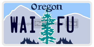 WAIFU  license plate in OR