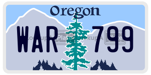 WAR799  license plate in OR
