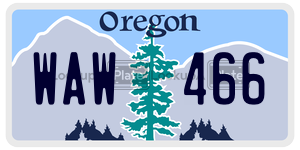 WAW466  license plate in OR