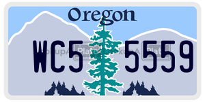 WC55559 license plate in Oregon