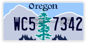 WC57342 license plate in Oregon