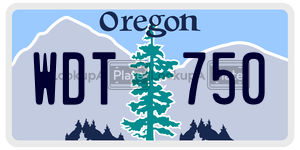 WDT750 license plate in Oregon