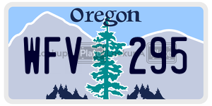 WFV295  license plate in OR