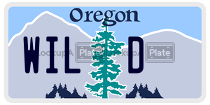 WILD  license plate in OR