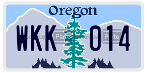 WKK014  license plate in OR