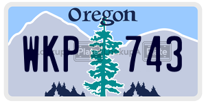 WKP743  license plate in OR