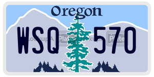 WSQ570 license plate in Oregon