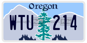 WTU214  license plate in OR