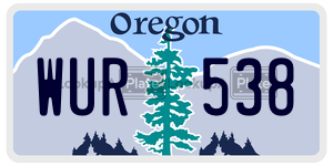 WUR538  license plate in OR