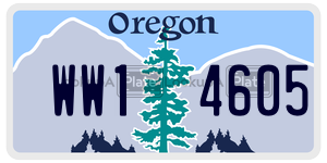 WW14605 license plate in Oregon