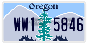 WW15846 license plate in Oregon