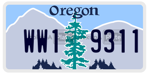WW19311  license plate in OR