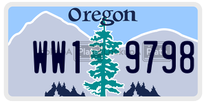 WW19798 license plate in Oregon