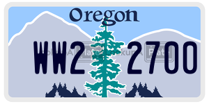 WW22700  license plate in OR