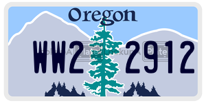 WW22912 license plate in Oregon
