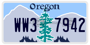 WW37942  license plate in OR