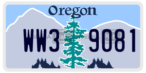 WW39081  license plate in OR