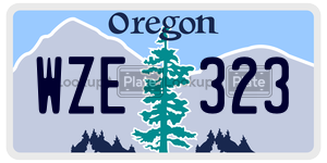 WZE323 license plate in Oregon