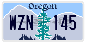 WZN145  license plate in OR