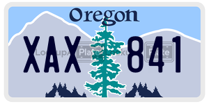 XAX841  license plate in OR