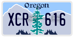XCR616 license plate in Oregon