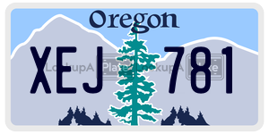 XEJ781  license plate in OR