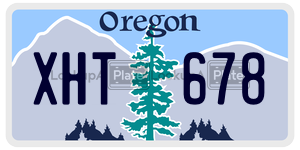 XHT678 license plate in Oregon