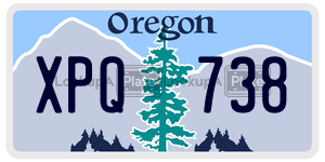 XPQ738 license plate in Oregon