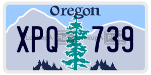 XPQ739 license plate in Oregon