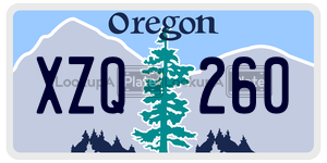 XZQ260  license plate in OR