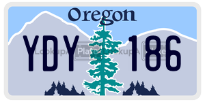 YDY186  license plate in OR